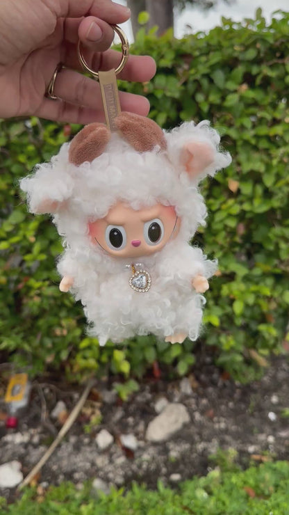 White Curly Cow Custom Handmade Fluffy Doll