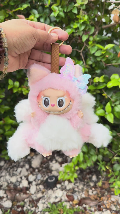Pink Custom Nine-tailed Handmade Fluffy Labubu
